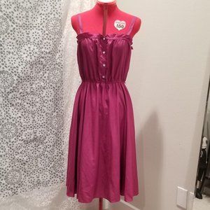 Vintage #1970s COCO California Midi Fuchsia pink dress.